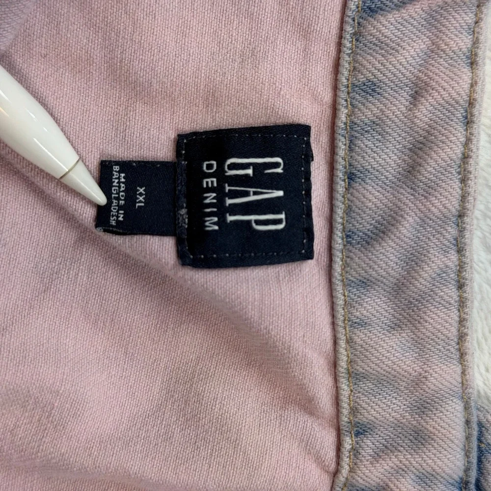 Gap Denim Shortalls Girls‎ XXL Pink Acid Wash Good Condition Raw Hem Overalls